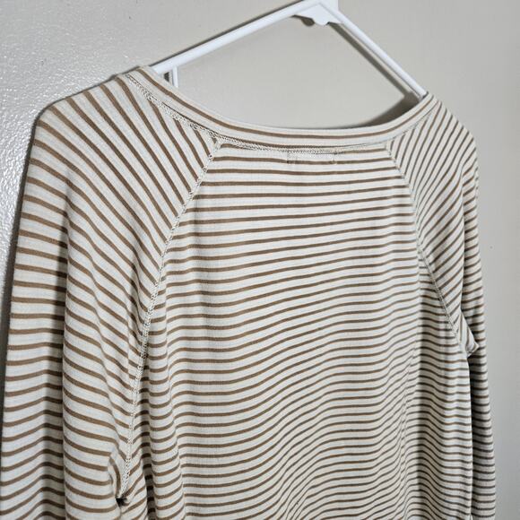 Lauren Ralph Lauren Jeans Co Sz Medium Brown White Striped Top - Picture 8 of 11